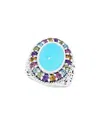 Samuel B. Samuel B 18k & Silver 6.55 Ct. Tw. Amethyst Paraiba Halo Ring