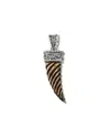 Samuel B. 18k & Silver 6.50 Ct. Tw. Bovine Bone Carved Pendant