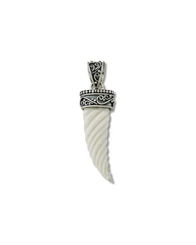 Samuel B. 18k & Silver 6.50 Ct. Tw. Bovine Bone Horn Pendant