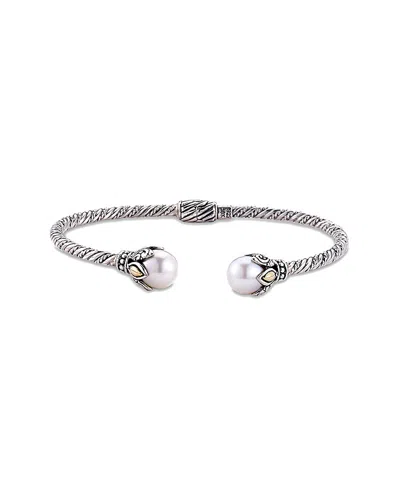 Samuel B. 18k & Silver 8-9mm Pearl Bangle