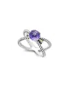 Samuel B. Sterling Silver & 18k Gold Semiprecious Stone Crossover Band Ring In Purple