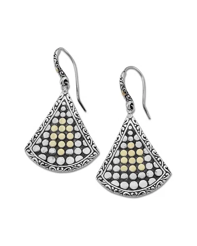 Samuel B. Sterling Silver & 18k Gold Dotted Fan Drop Earrings In Silver And Gold