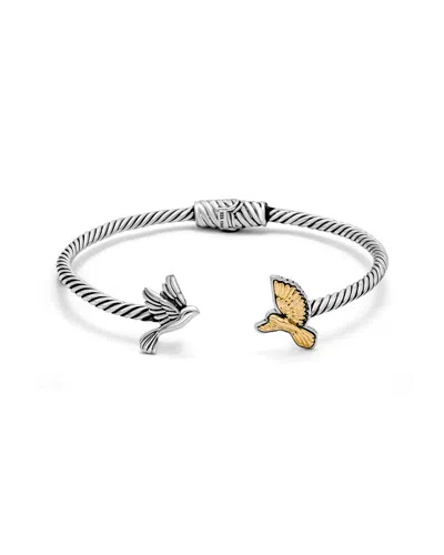Samuel B. 18k & Silver Bird Motif Cable Bangle Bracelet In Metallic