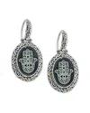 Samuel B. Two-tone Hamsa Agate Drop Earrings