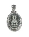 Samuel B. 18k & Silver Black Agate Hamsa Pendant