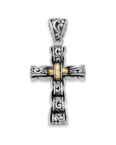 Samuel B. 18k & Silver Cross Link Pendant In Metallic