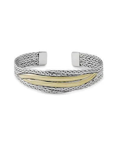 Samuel B. Samuel B 18k & Silver Crossover Bangle Bracelet In Silver And Gold