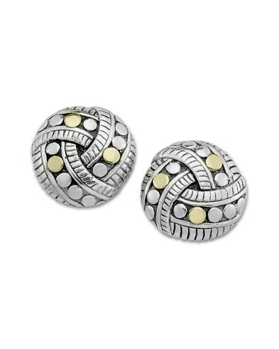 Samuel B. 18k & Silver Dot Design Earrings