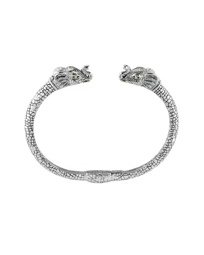 Samuel B. 18k & Silver Elephant Bangle Bracelet