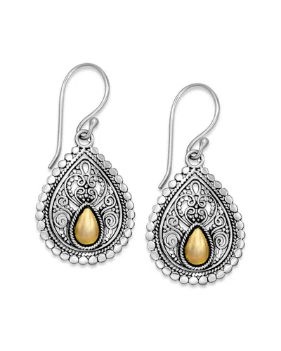 Samuel B. Sterling Silver & 18k Gold Filigree Drop Earrings In Silver And Gold