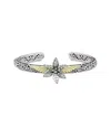 Samuel B. 18k & Silver Filigree Flower Bangle Bracelet