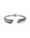 Samuel B. 18k & Silver Hammered Bangle Bracelet