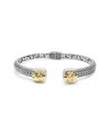 Samuel B. 18k & Silver Hammered Bangle Bracelet In Silver And Gold