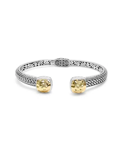Samuel B. 18k & Silver Hammered Bangle Bracelet In Silver And Gold