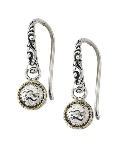 SAMUEL B. SAMUEL B. 18K & SILVER HAMMERED EARRINGS