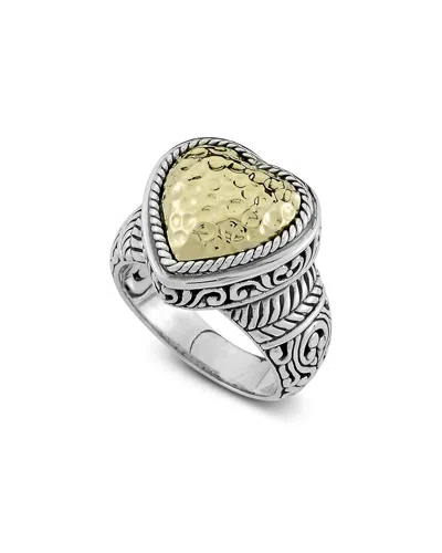 SAMUEL B. SAMUEL B. 18K & SILVER HAMMERED HEART RING