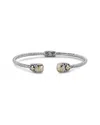 Samuel B. 18k & Silver Hammered Square Bangle Bracelet In Metallic