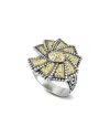 Samuel B. 18k & Silver Hammered Wheel Ring
