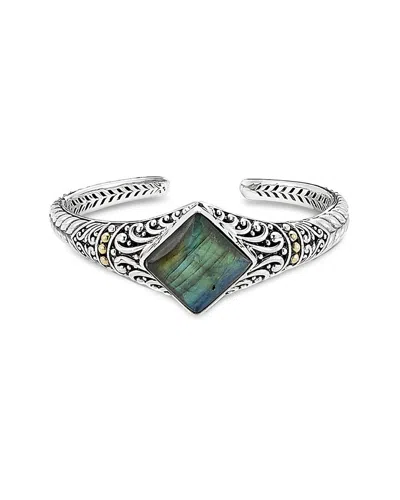 Samuel B. 18k & Silver Labradorite Bangle Bracelet In Metallic