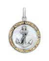 Samuel B. 18k & Silver Pearl Anchor Pendant