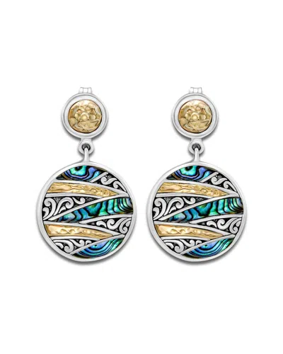 SAMUEL B. SAMUEL B. 18K & SILVER PEARL BALINESE DESIGN EARRINGS