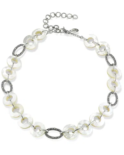 Samuel B. 18k & Silver Pearl Link Necklace