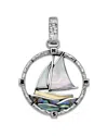 Samuel B. 18k & Silver Pearl Sail Boat Pendant