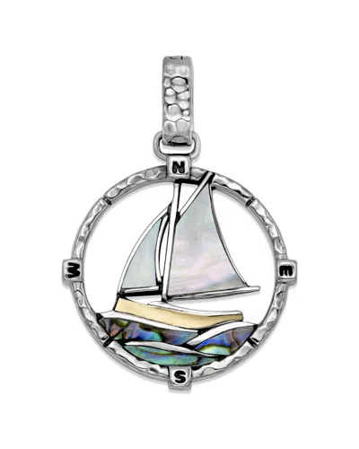 Samuel B. 18k & Silver Pearl Sail Boat Pendant In Metallic