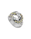 Samuel B. Sterling Silver & 18k Gold Pebble Band Knot Ring