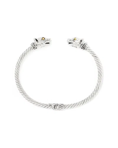 Samuel B. 18k & Silver Pig Bangle Bracelet