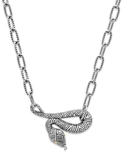 SAMUEL B. SAMUEL B. 18K & SILVER SNAKE NECKLACE