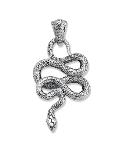 Samuel B. 18k & Silver Snake Pendant In Black