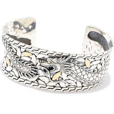 Samuel B. 18k Gold & Sterling Silver Dragon Cuff Bracelet