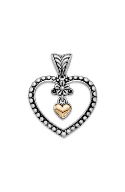 Samuel B. 18k Gold & Sterling Silver Heart Pendant In Silver And Gold