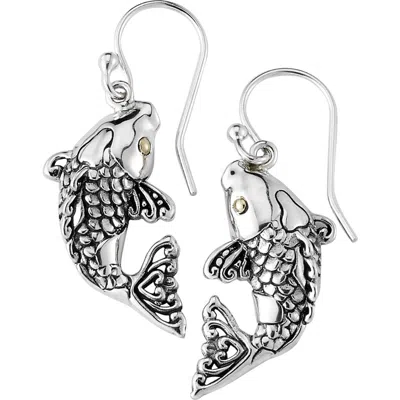 Samuel B. 18k Gold & Sterling Silver Koi Fish Drop Earrings