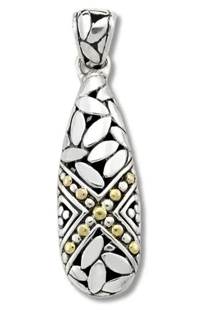 Samuel B. 18k Gold & Sterling Silver Leaf Design Pendant In Silver/gold