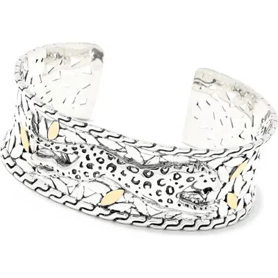 Samuel B. 18k Gold & Sterling Silver Leopard Cuff Bracelet