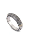 Samuel B. 18k Gold & Sterling Silver Pavé Semiprecious Stone Band Ring In White