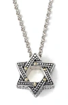 Samuel B. 18k Gold & Sterling Silver Star Of David Pendant Necklace In Silver And Gold