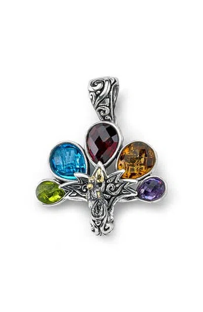 Samuel B. 18k Gold Multi-stone Peacock Pendant