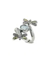 Samuel B. 18k Over Silver 1.10 Ct. Tw. Blue Topaz Dragonfly Ring