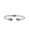 Samuel B. 18k Over Silver 1.60 Ct. Tw. Citrine Hinge Bangle Bracelet