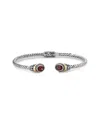 Samuel B. 18k Over Silver 1.90 Ct. Tw. Garnet Hinge Bangle Bracelet