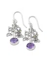 Samuel B. 18k Over Silver 2.20 Ct. Tw. Amethyst Tree With Owl Earrings