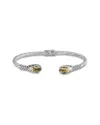 Samuel B. 18k Over Silver 2.20 Ct. Tw. Green Amethyst Bangle Bracelet