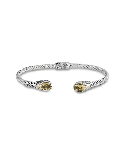 SAMUEL B. SAMUEL B. 18K OVER SILVER 2.20 CT. TW. GREEN AMETHYST BANGLE BRACELET