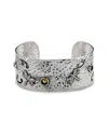 SAMUEL B. SAMUEL B. 18K OVER SILVER 3.10 CT. TW. GEMSTONE HAMMERED DRAGONFLY BANGLE BRACELET