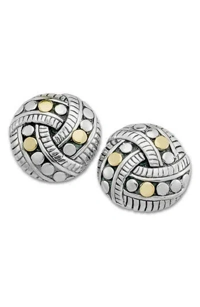 Samuel B. 18k Yellow Gold & Sterling Silver Knot Stud Earrings In Silver/gold