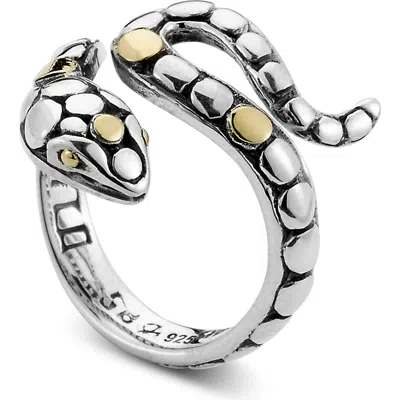 Samuel B. 18k Yellow Gold & Sterling Silver Snake Ring In Silver/gold