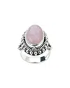 Samuel B. Samuel B 5.80 Ct. Morganite Oval Statement Ring In Silver